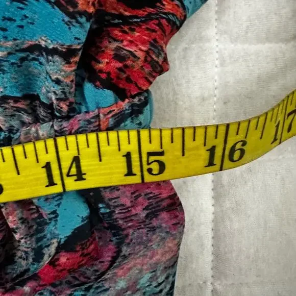 Thalia & Sodi Dress Large Blue Maxi Abstract Print Fairy Spring Goddess Glam - Picture 8 of 10